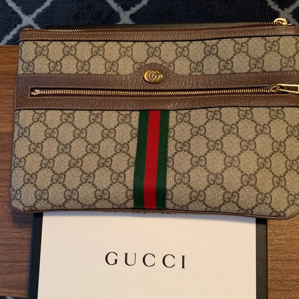 Gucci Ophidia GG Supreme Pouch AUTHENTIC